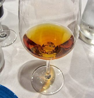 A glass of the sweet Passito wine of the island.