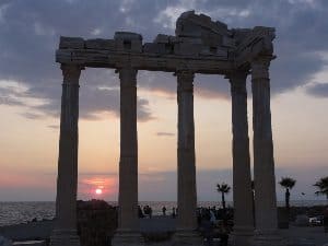 Sunset at the Temple in Kas, Turkey. John Caldwell photos.