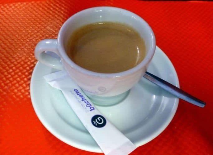 Cup of Espresso, always after the meal, not during.