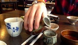 Soba no Mi, Togakushi, Japan: Nothing like hot sake to help you defrost from the inside out.
