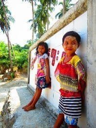 Local children (donning not face paint, but sandalwood powder for decoration and sun protection) greeted us with squeals and playful smiles at the Ma Kyone Galet Moken village on Bo Cho Island.