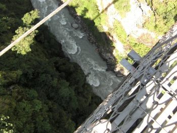 Nepal: Horse Trekking and Bungee Jumps 3 Looking down at the bungee jump.