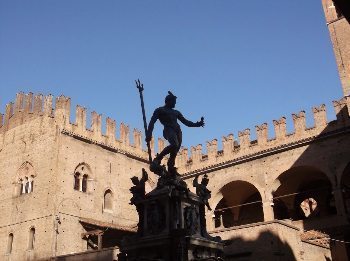 The famous statue of Neptune in the center of Bologna, a great college town of Italy. Catherine Roberts photos.