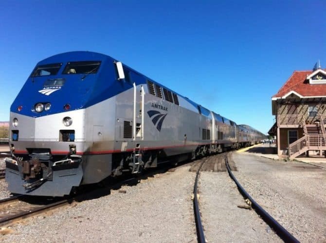 An Amtrak locomotive.