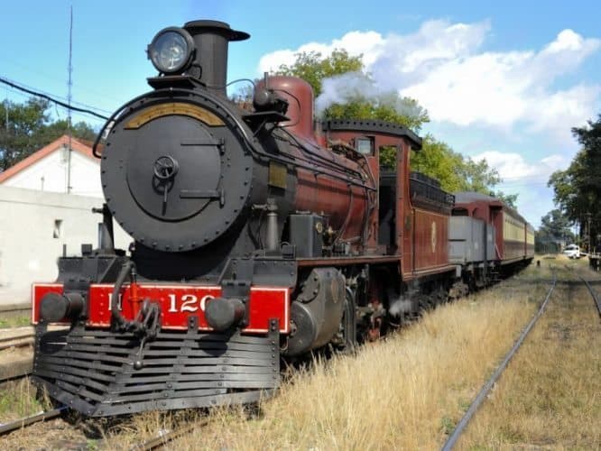 An old American steam locomotive. 