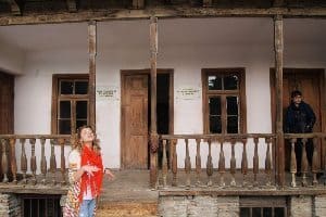 Stalin's boyhood house is preserved beneath a huge cement room on the museum grounds.