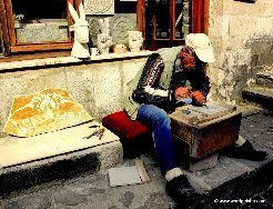 Stone carver in Gjirokastra.