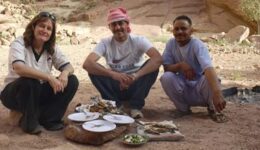 Musa, Shadi and I at the end of a good meal