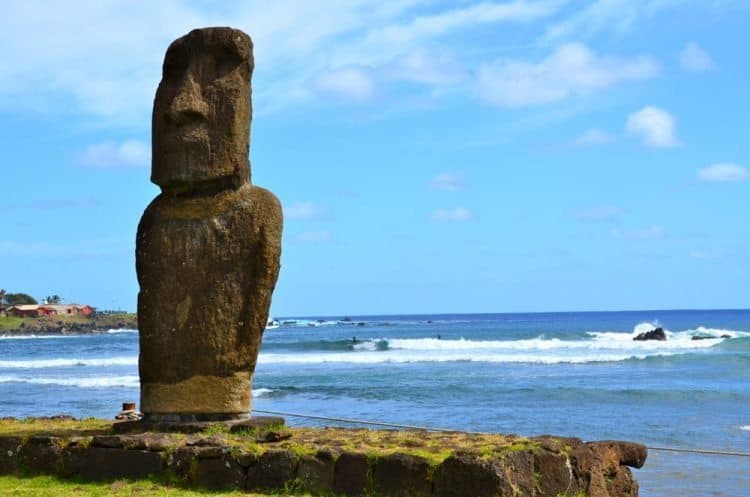 A lone figure in Rapa Nui.