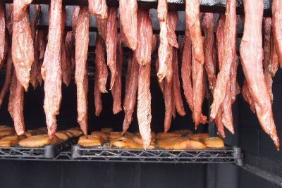 Smoked salmon and beef at Carlsons in Leland, Michigan.