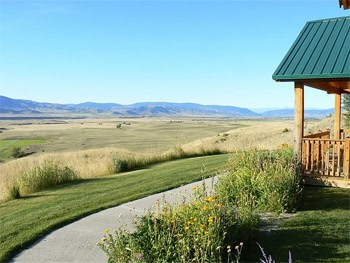 View from atop the bluff at Chico Hot Springs Resort, Pray MT. photo by Max Hartshorne.