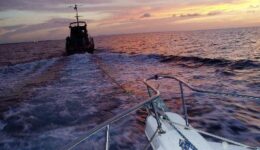 Being towed to port by Cuban police for interrogation about my illegal boat to Cuba from the Florida Keys. Bruce Northam photos.