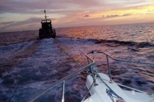 Being towed to port by Cuban police for interrogation about my illegal boat to Cuba from the Florida Keys. Bruce Northam photos.