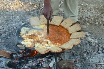 Breakfast in the desert.