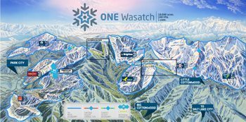 Follow along at http://onewasatch.com for details on 18,000 acres of interconnected mountain resort skiing. 