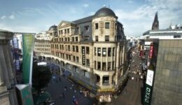 Shopping in the city center of Cologne, Germany.