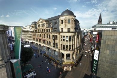 Shopping in the city center of Cologne, Germany.