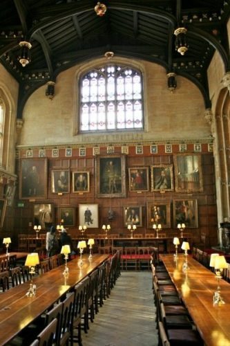 Dining Hall at Christ Church Oxford.