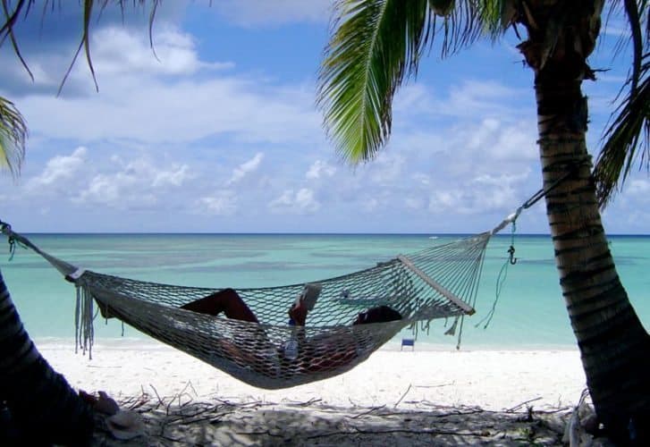 Relaxing on a Caribbean island