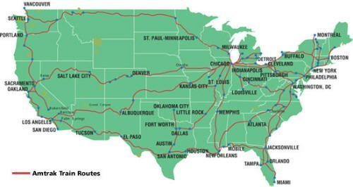 Amtrak's 2015 route map across America. This story details the Amtrak age limit and unaccompanied minor policy.