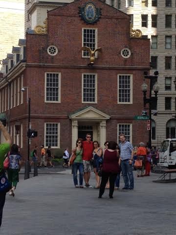 Walking near Faneuil Hall in downtown Boston, Massachusetts.