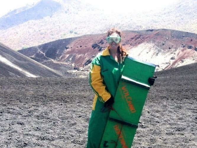 About to go boarding down the side of the volcano in Leon, Nicaragua. Talia Friedman photos.