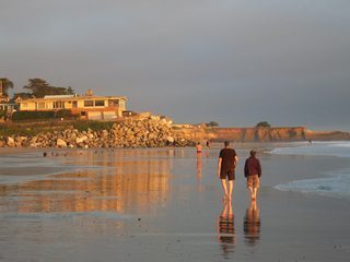 Sunset at the beach in Santa Cruz, California.