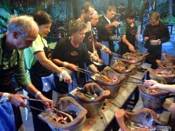 Laotian vegan grilling