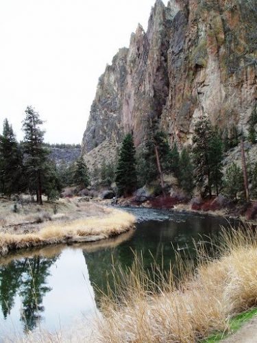 Meandering Crooked River at Smith Rock State Park.