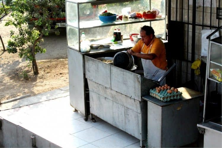 A food stall in the Rimac district, the young towns of Lima.