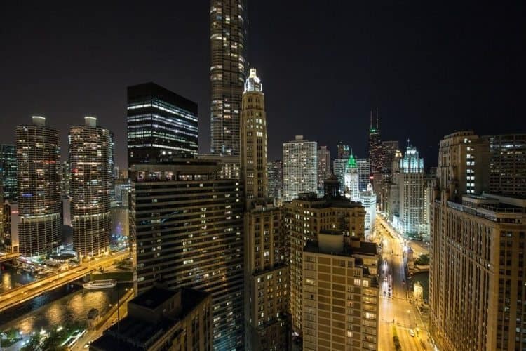 Chicago at night.