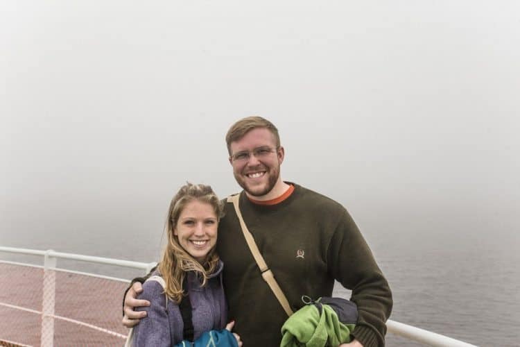 Bri and Andy on the ferry ride home. 