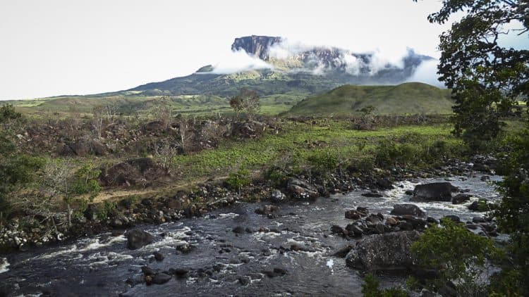 Crossing a river in Venezuela. 