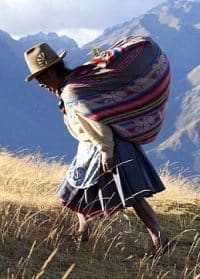 A woman in the Andes.