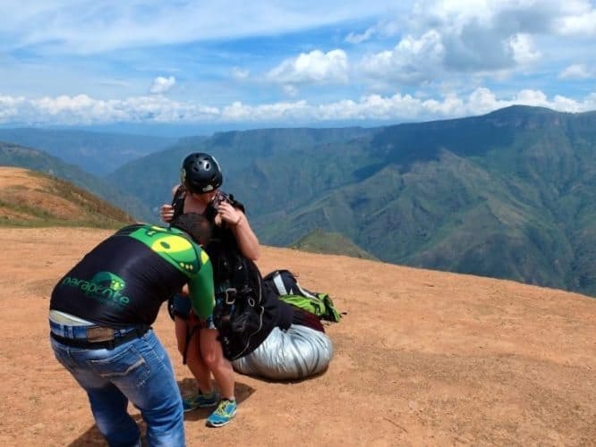 ready to jump and fly in San Gil Colombia