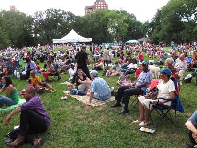 People enjoy Great Jazz on the Great Hill - A Jazz and Blues Festival.