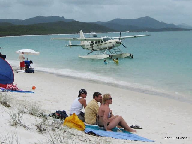 Taking a seaplane to Whitehaven Beach in Australia - photo by Kent St. John