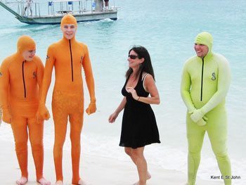 Stinger suits offer protection from stinging jellyfish.
