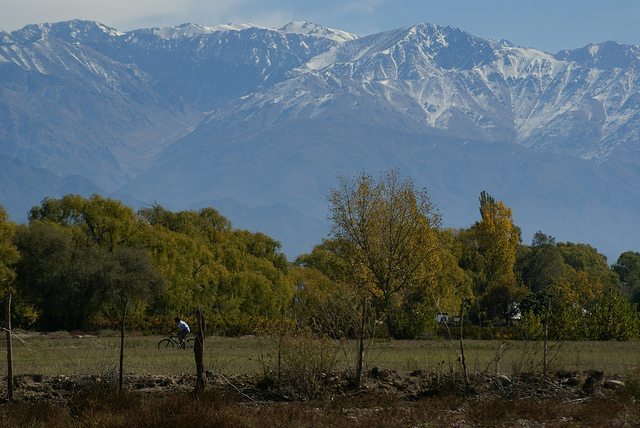 Mountain view from San Carlos in the Uco Valley.