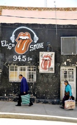 An elderly couple walking in La Quiaca on the Argentina-Bolivia border