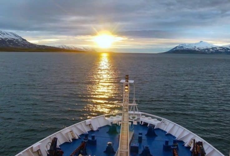 The sun shines round the clock during summer months in Iceland.