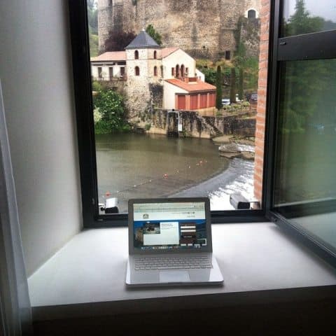 View from the Best Western Villa Saint Antoine hotel in Clisson, Loire Valley France.