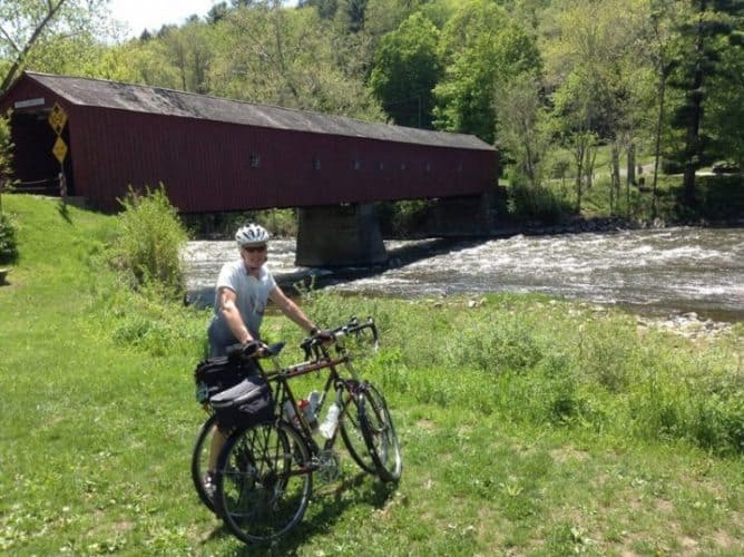 A covered bridge in Vermont