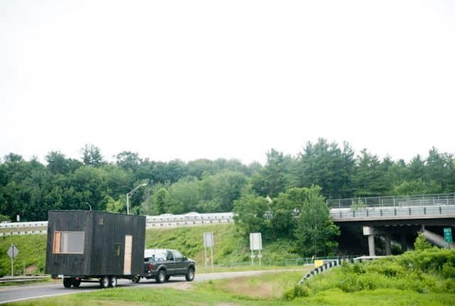 Getaway driving a tiny house to its mysterious location!