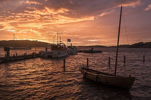 A sunset over the bay my last day in Fjallbacka, Sweden. 