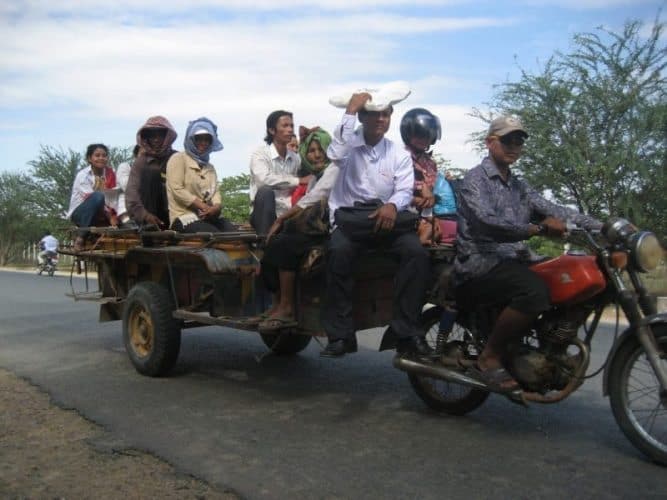 Around Phnom Penh local bus--another way to get around.