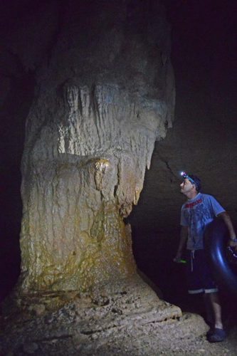 Cave Pillar at Herman's Cave near the Sleeping Giant Rainforest Lodge in mainland Belize.