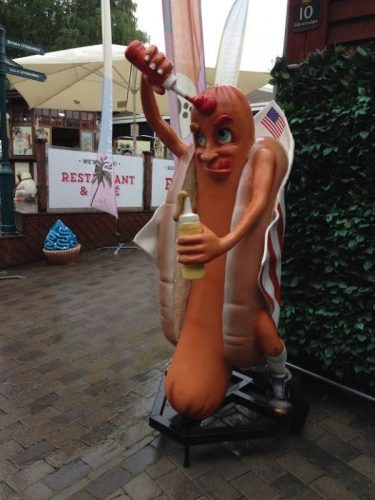 Djurgarden hot dog stand. Swedes love hot dogs. Sweden