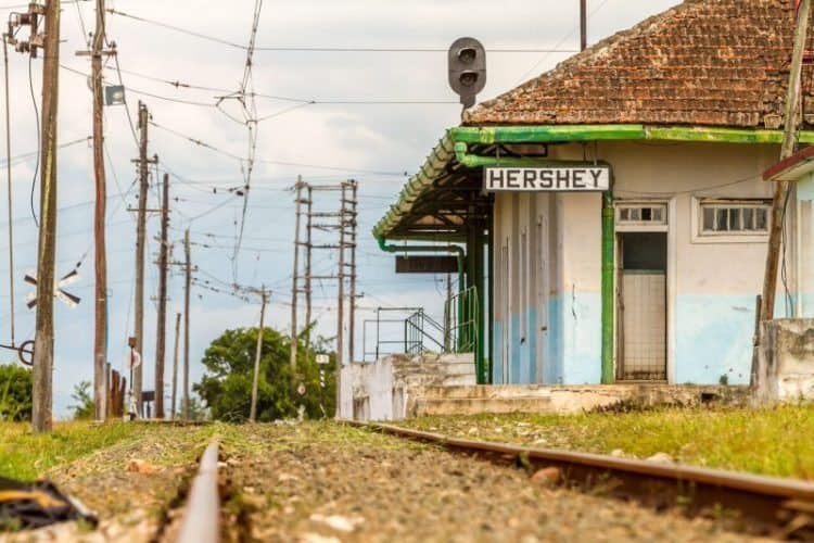 Hershey station, the train's final stop.