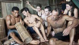 Amazon expedition.Visit Isaele's Gonzales house.He lives with 10 children and wife.Making the shrimp's traps.